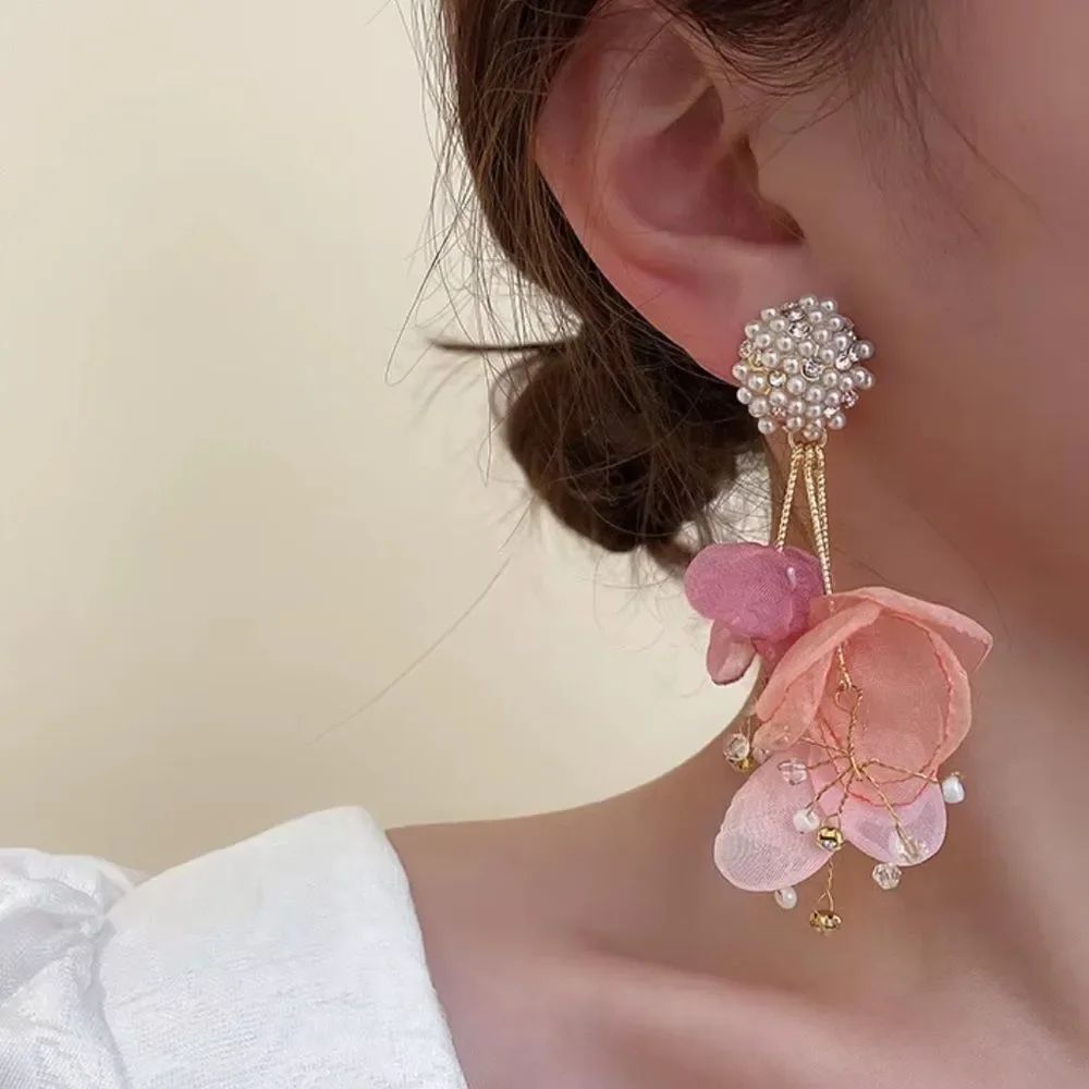Bohemian flower drop earrings A609
